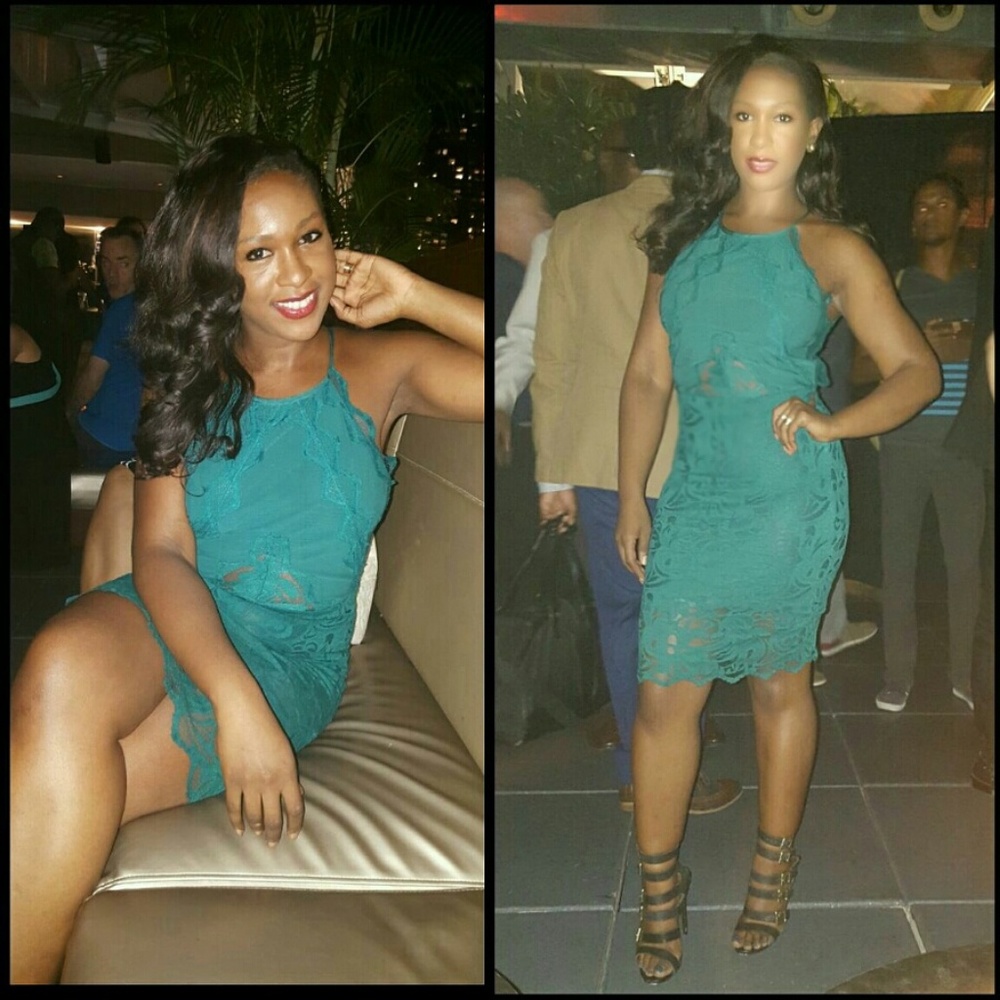 Green lace H&M dress